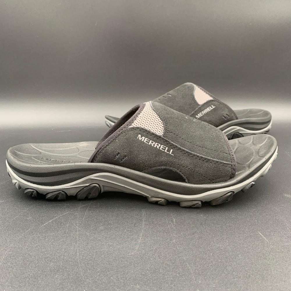 Merrell Mens J036851 Sandspur 2 Slide Black Suede Leather Sandals Size 11